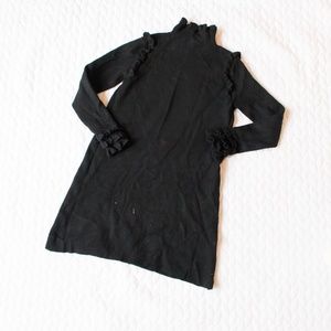 ZARA | Knit Long Sleeve High Neck Ruffle Dress